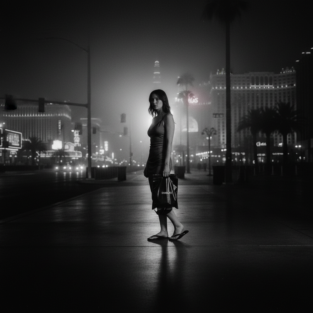 Cinematic Tri-X with extreme grain and distance