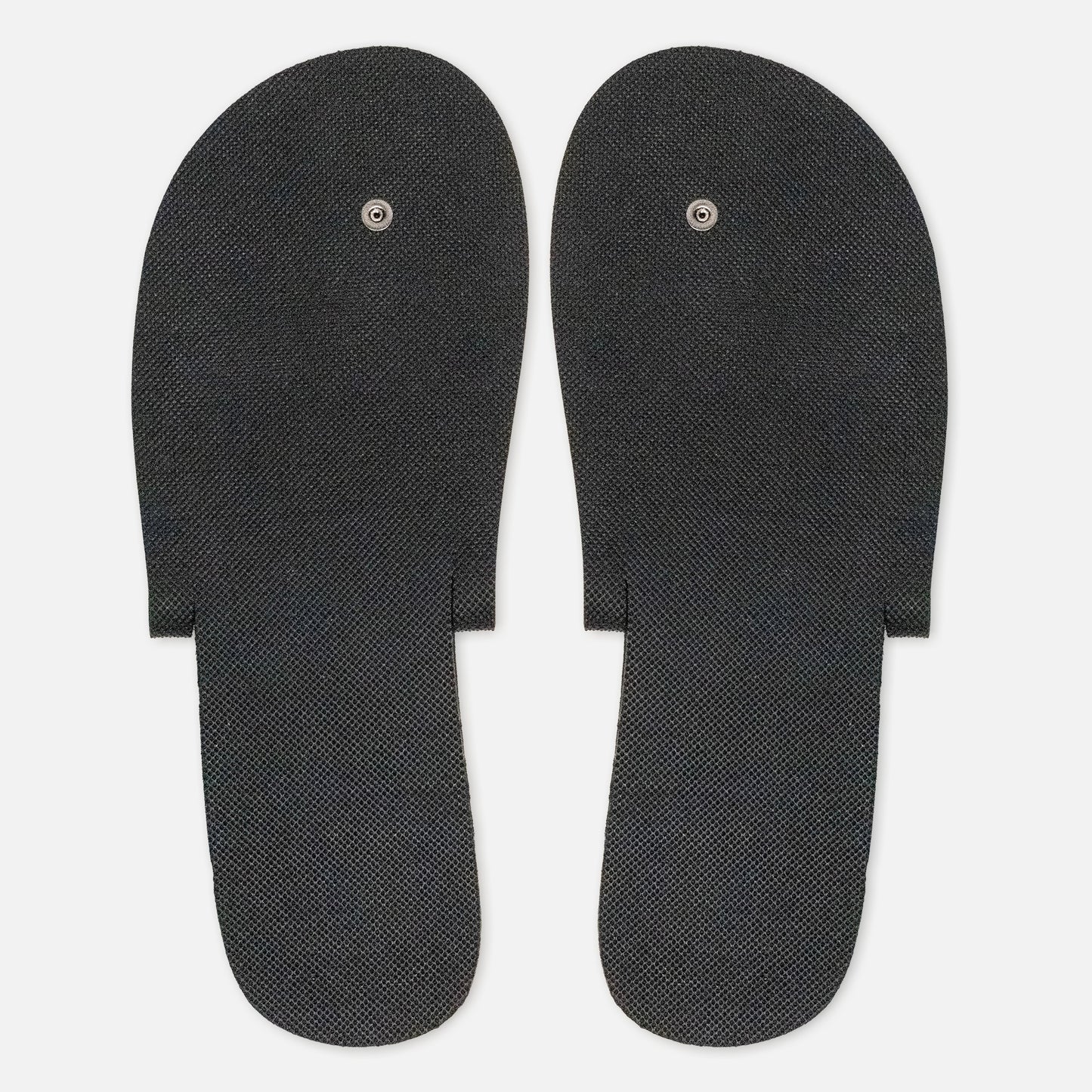 Non-slip tread and reinforced rivet on SHMLSS™ foldable flip-flops for high heels - Bottom View